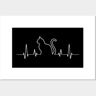 Cat Heartbeat Cats Lover Funny Posters and Art